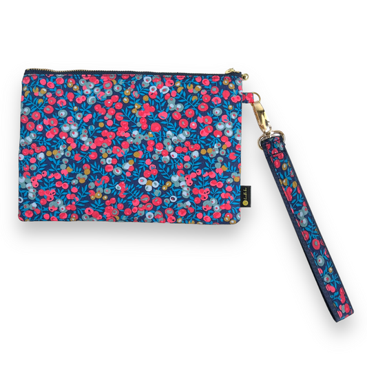 Wristlet Zip Pouch - Liberty Wiltshire Navy