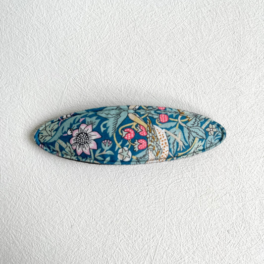 Large Snap Hair Clip - Liberty Strawberry Thief Teal