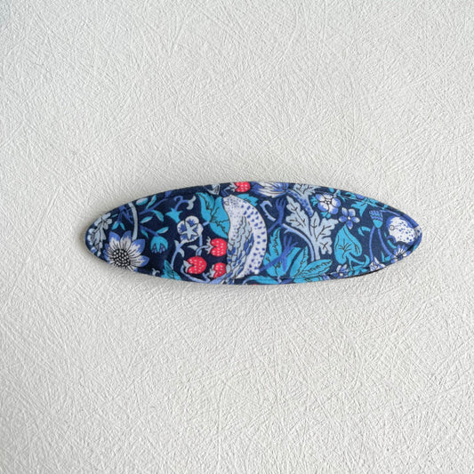 Large Snap Hair Clip - Liberty Strawberry Thief Blue